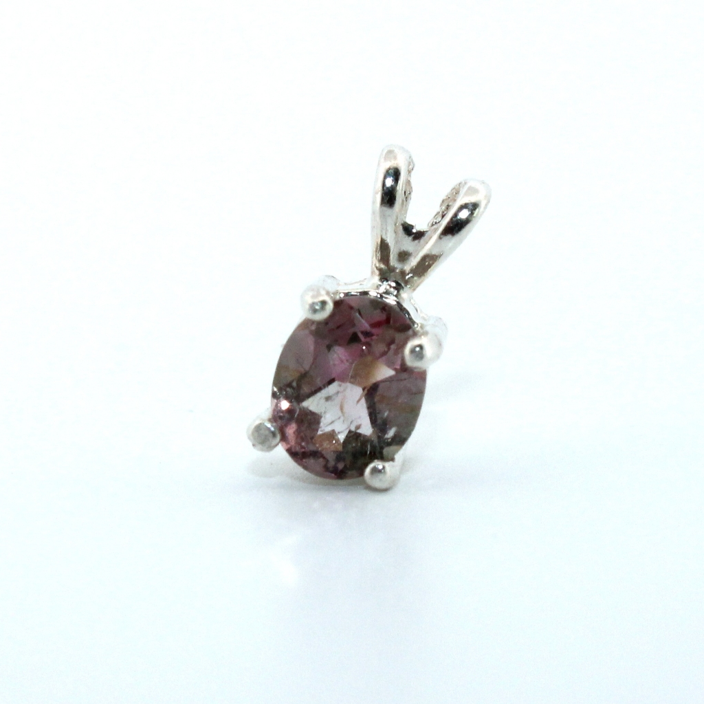 Natural BiColored Tourmaline Sterling Silver Necklace Nt154